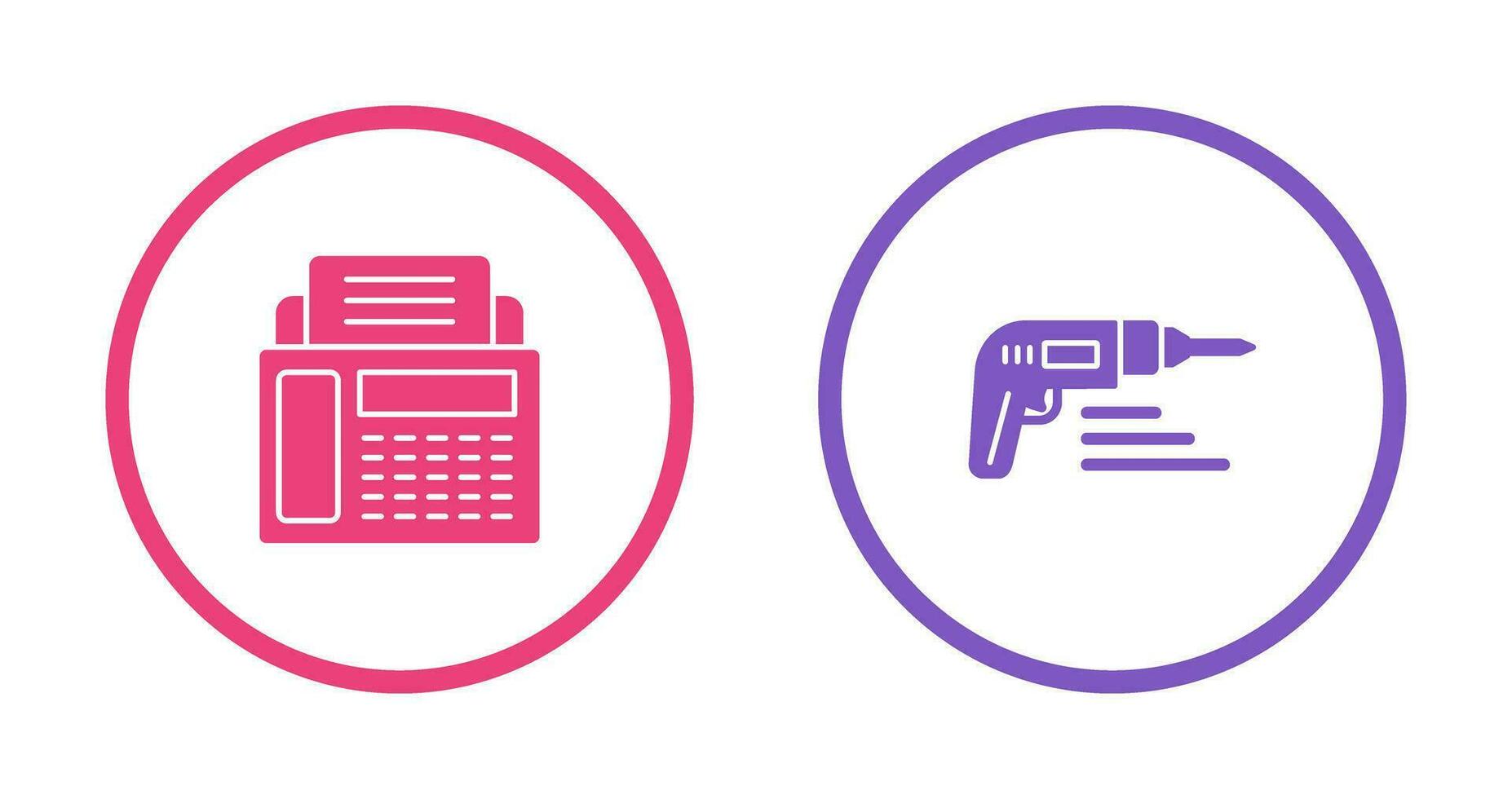 Fax Machine and Drill Icon vector