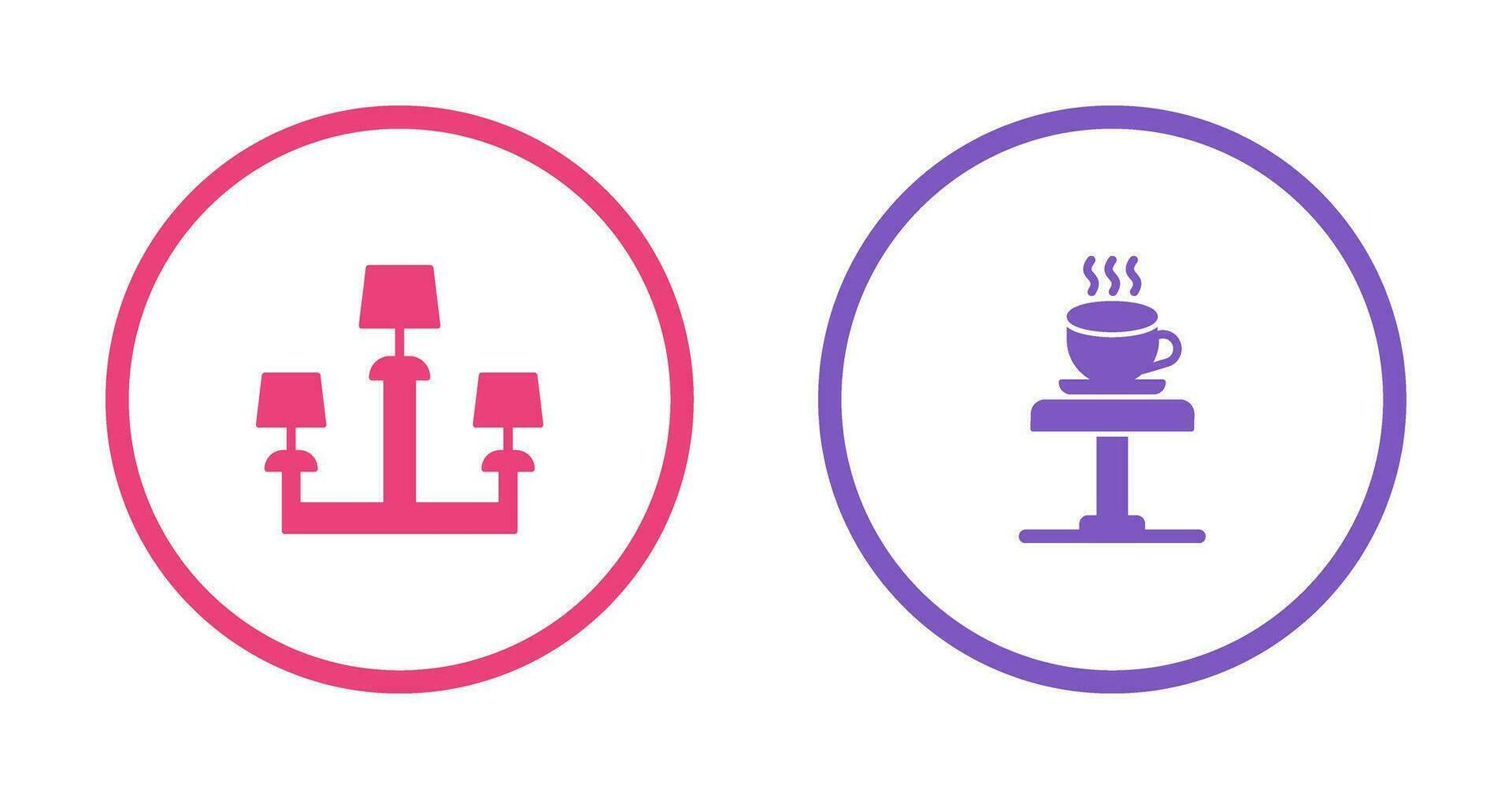 Lamp and Coffee Table Icon vector