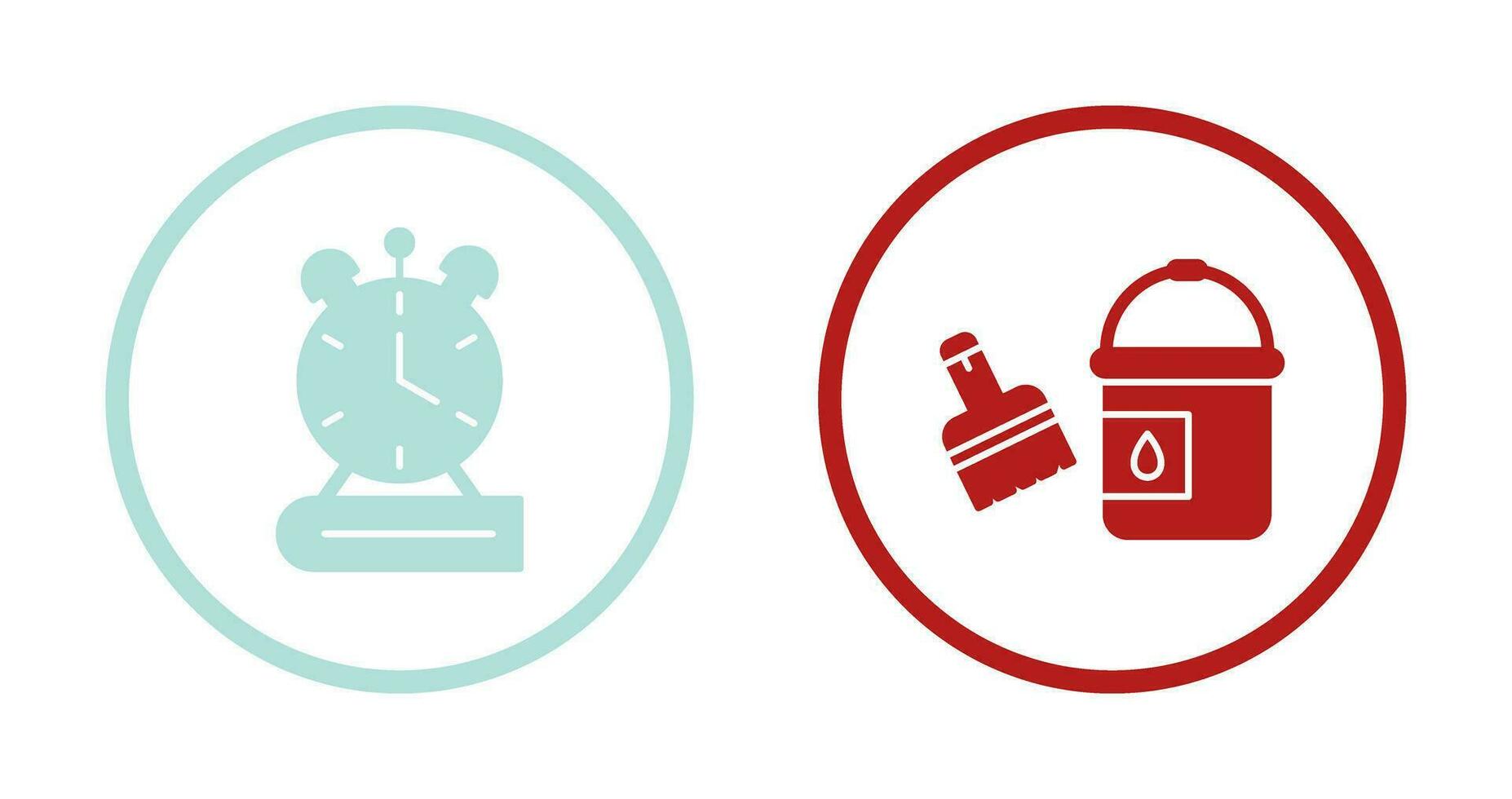 Paint Brush and Alarm Clock Icon vector