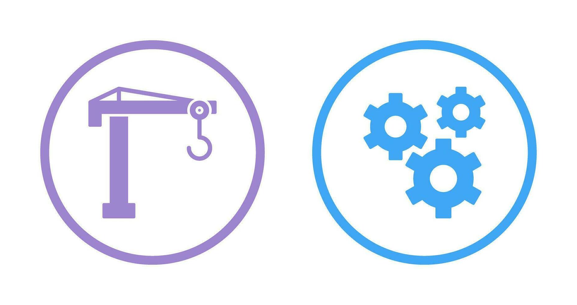 Crane and Gears Icon vector