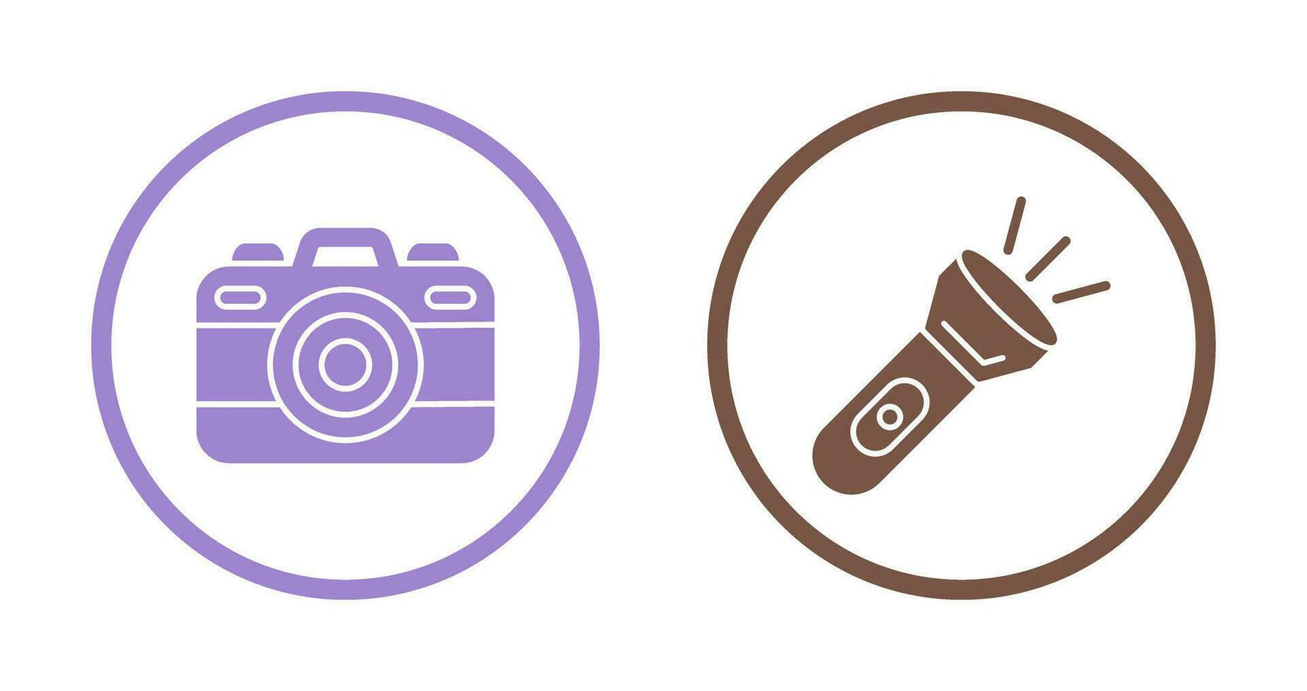 Camera and Flash Light Icon vector