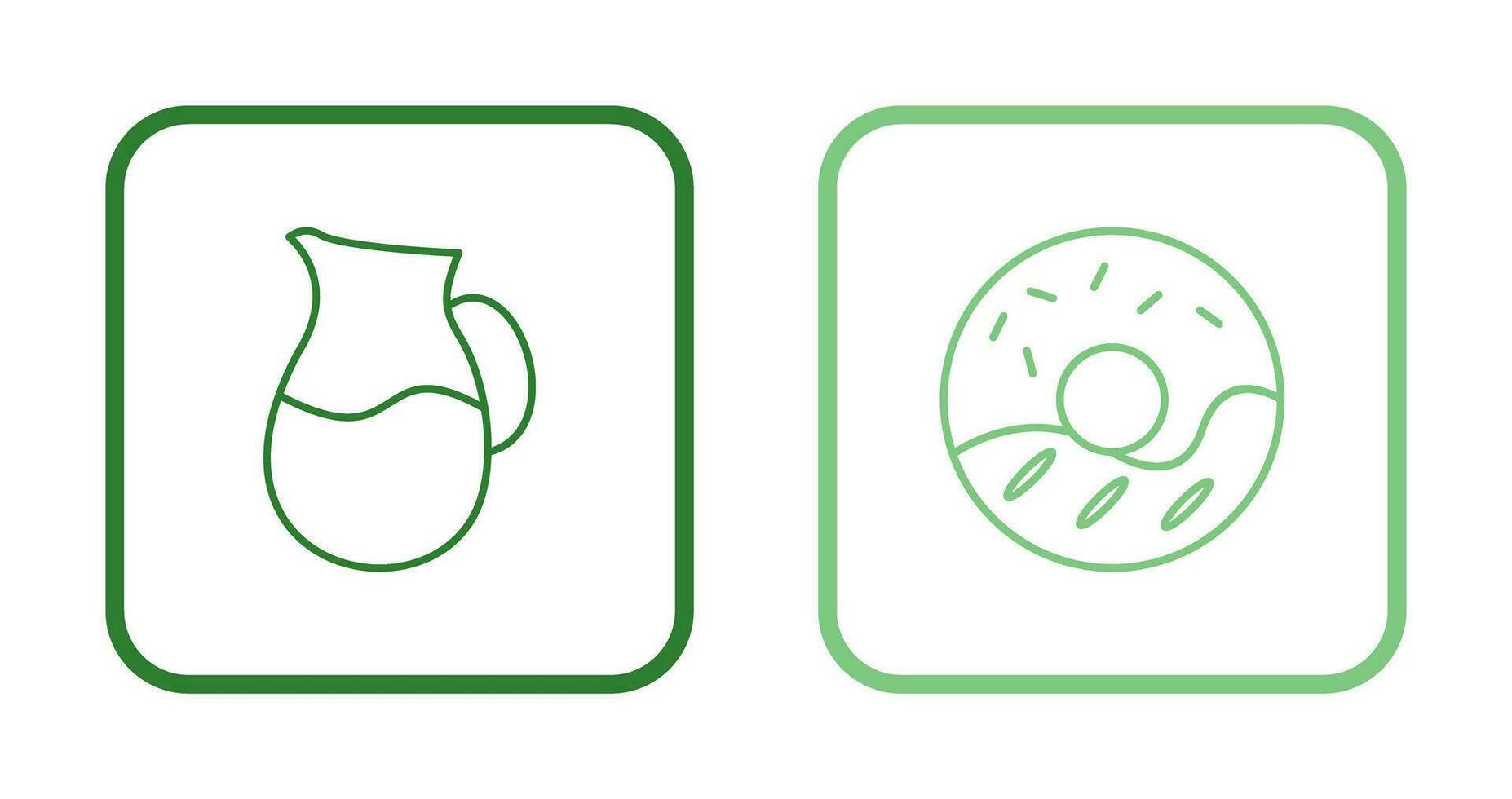 milk jug and cream doughnut  Icon vector