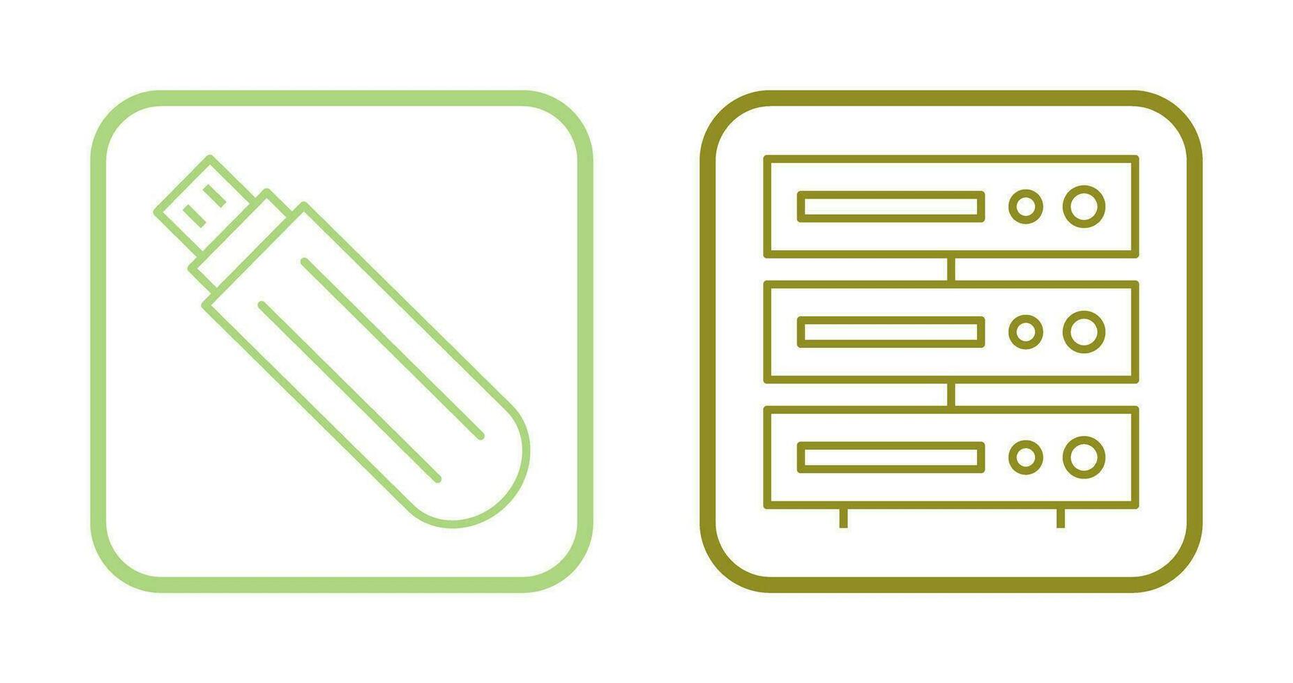 usb drive and server Icon vector