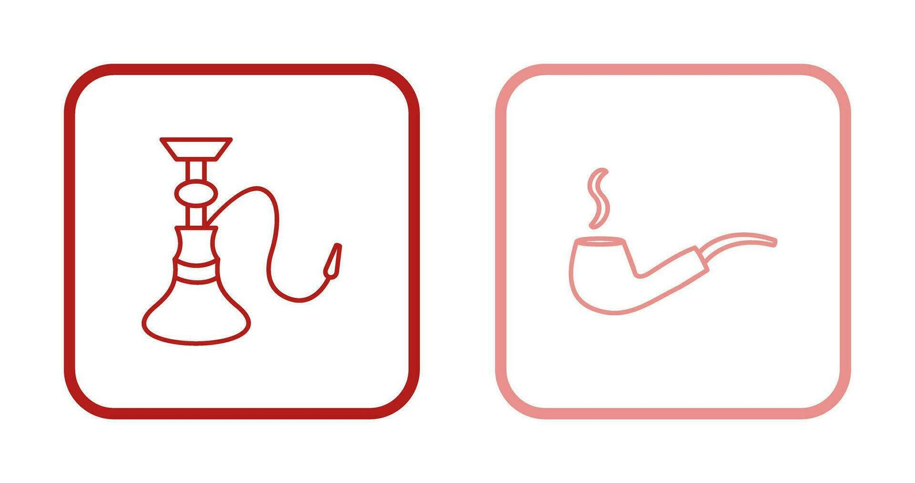 hookah and lit smoking pipe  Icon vector