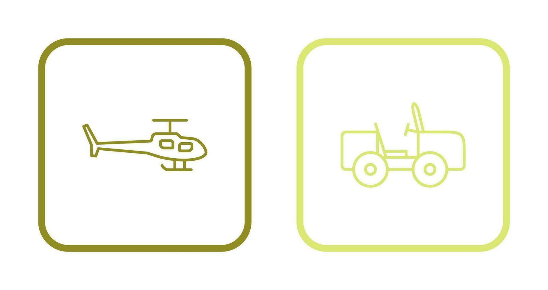 helicóptero y safari icono vector