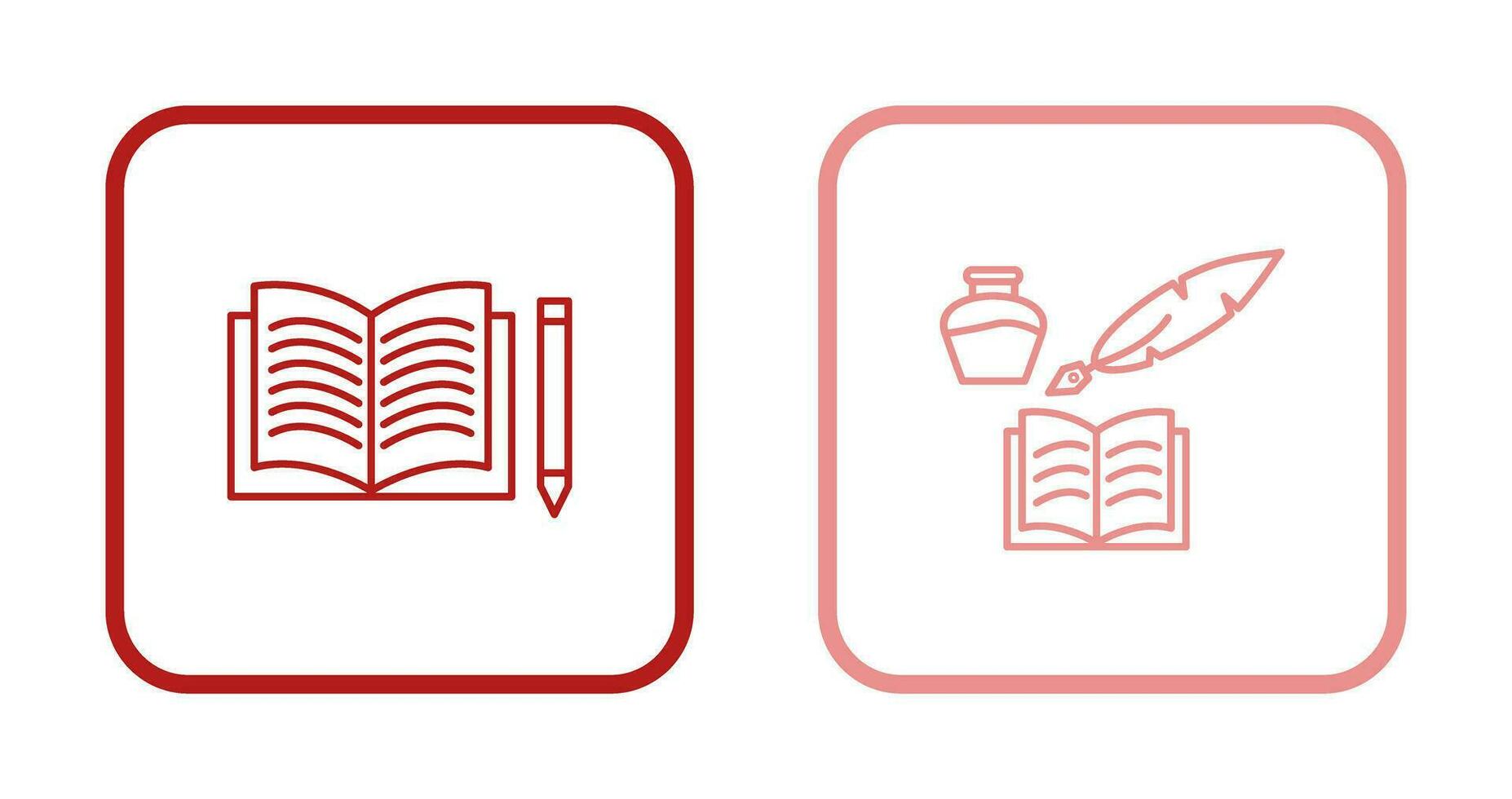 Pencil and Book and Quilland Book Icon vector