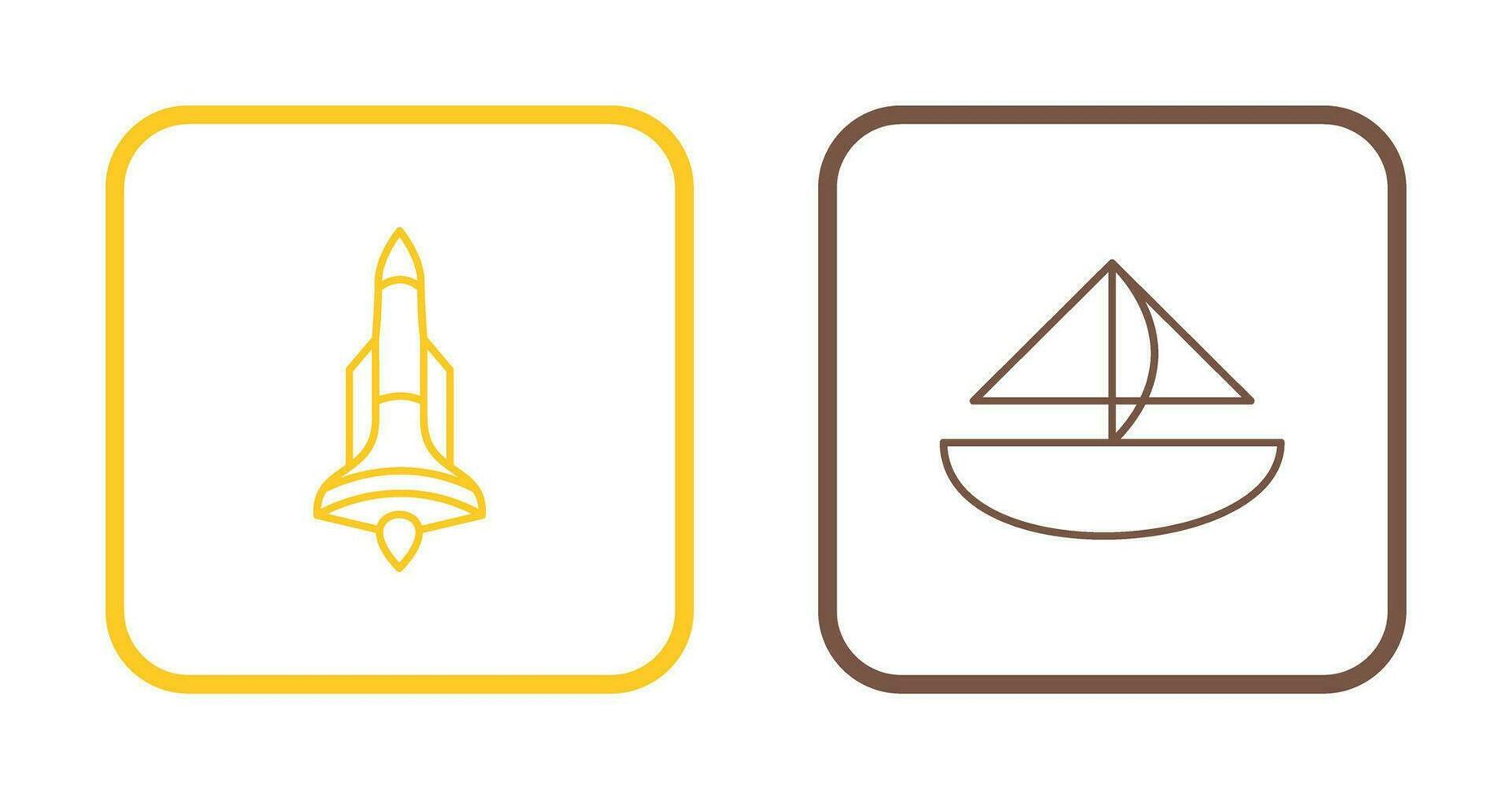 Rocket and Small Yacht Icon vector