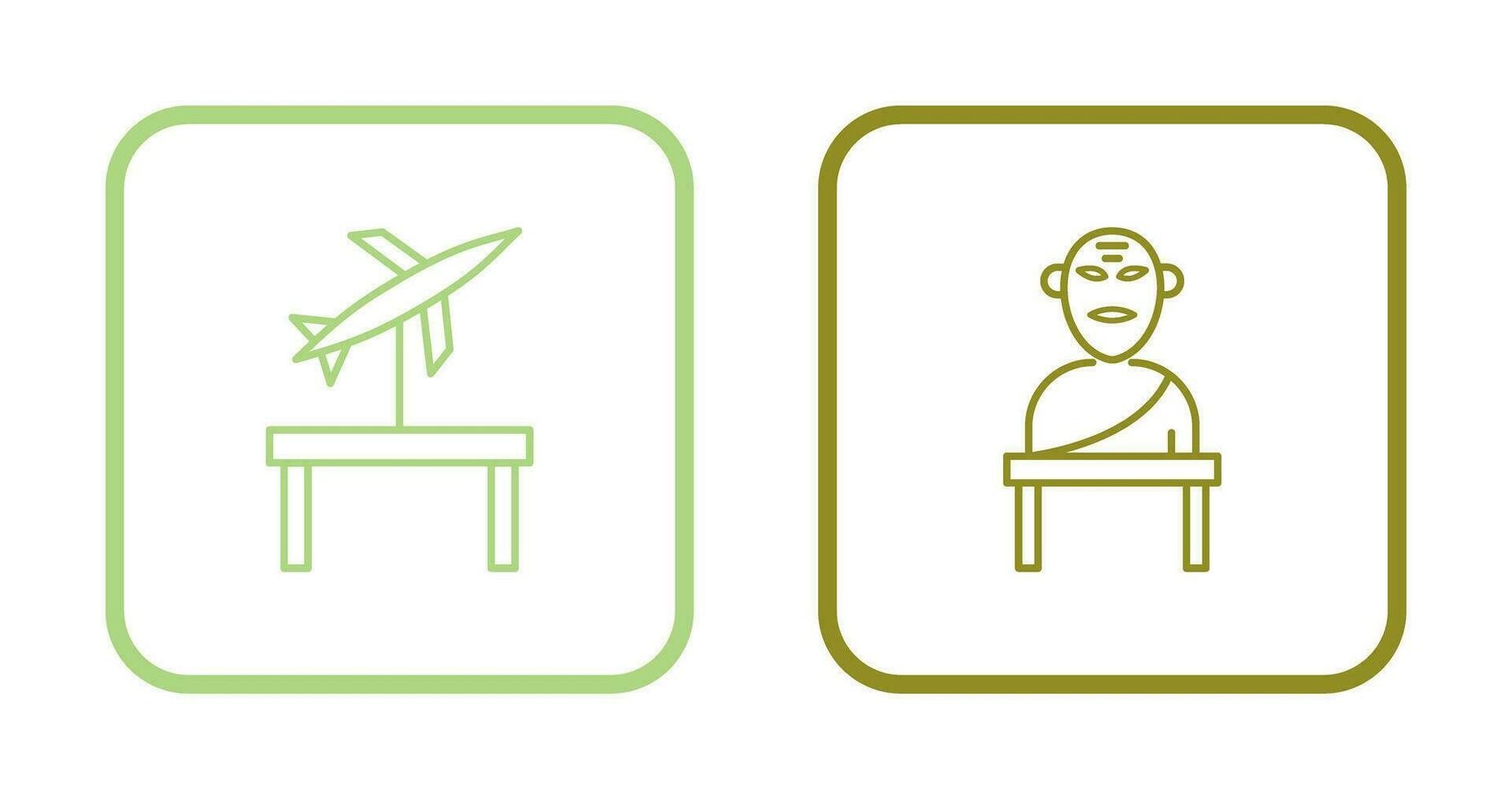 Jet Exhibit and Greek god Icon vector