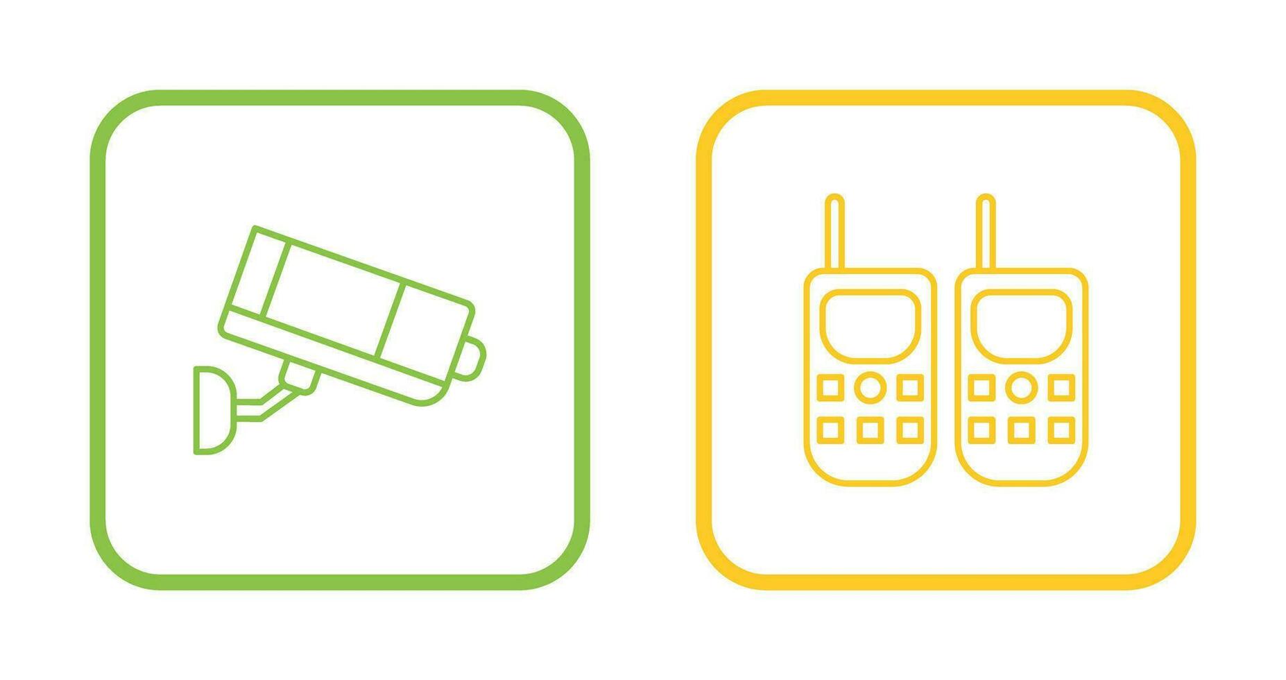 CCTV Camera and Walkie Talkie Icon vector