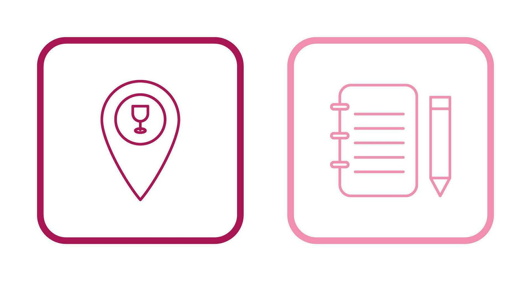 bar location and notepad Icon vector