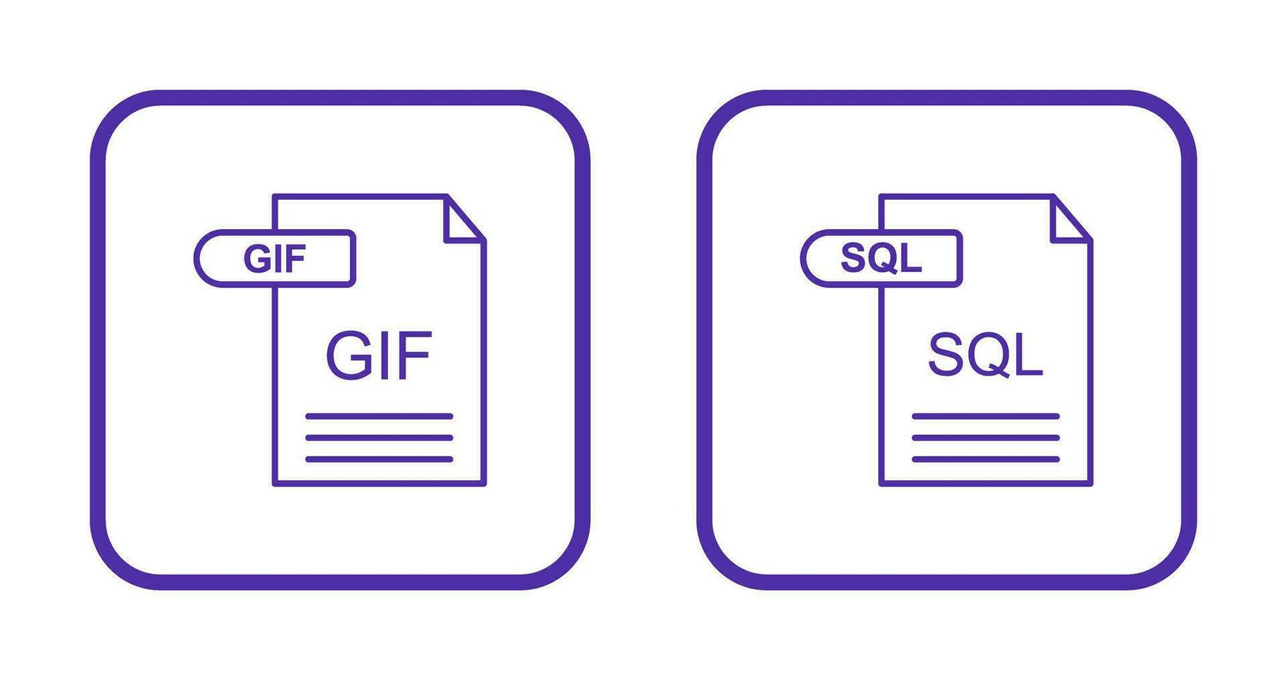 GIF and SQL Icon vector