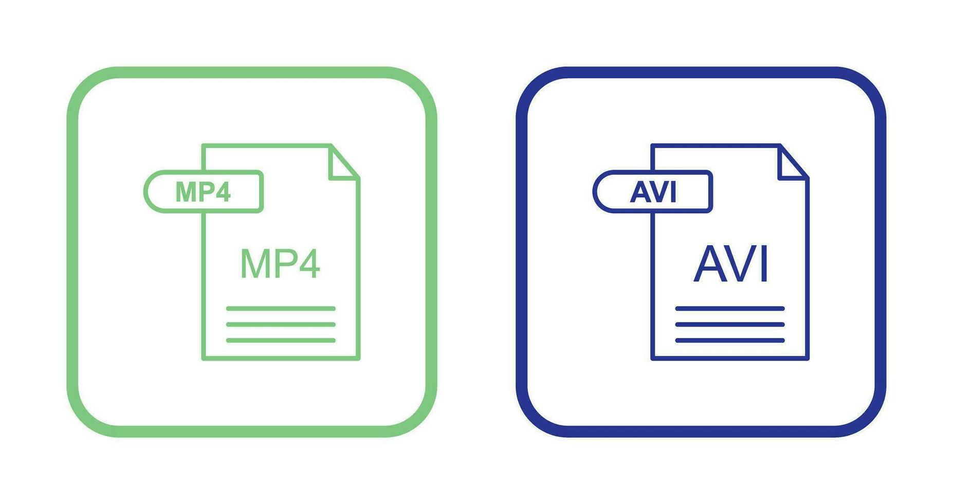 MP4 and AVI  Icon vector