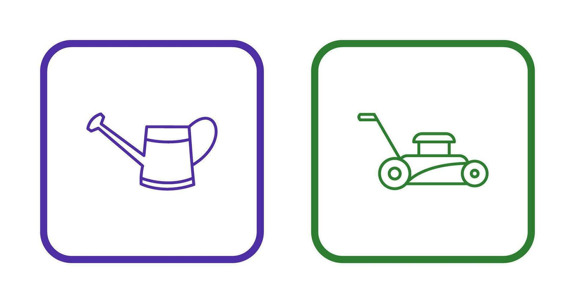 Watering tool and Lawn Mower Icon vector