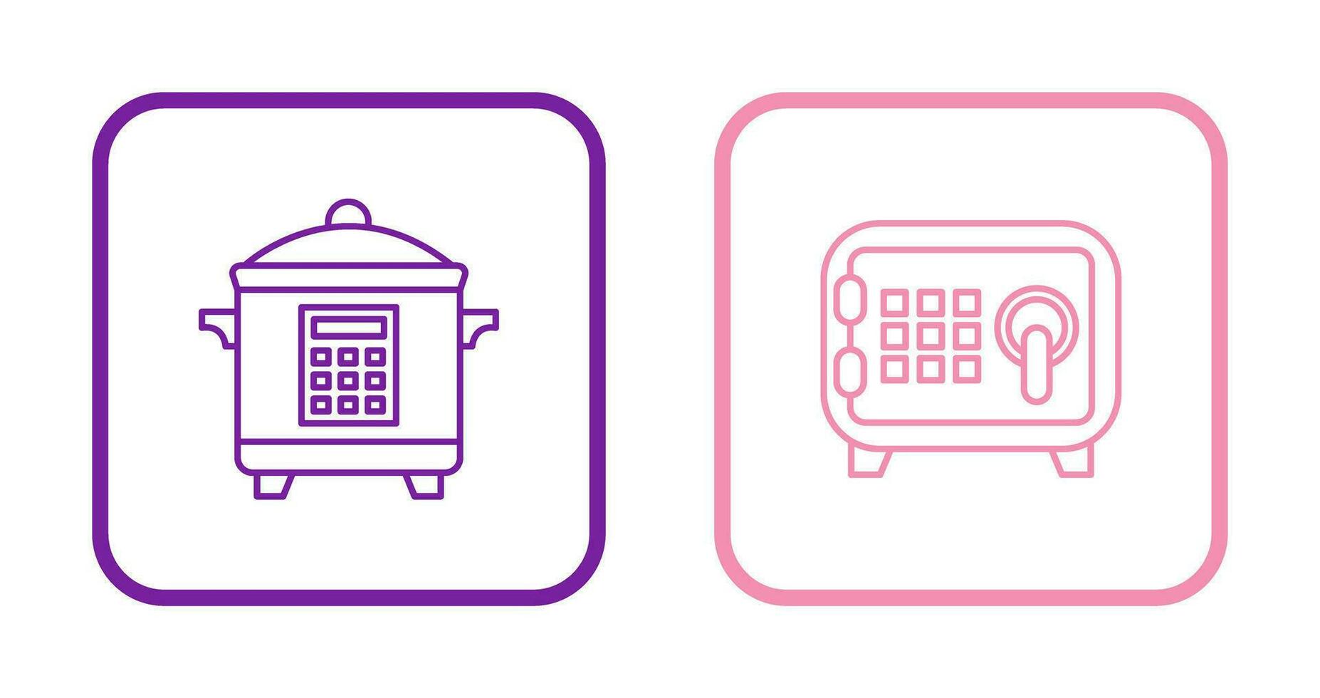 Cooker and Safe Box Icon vector