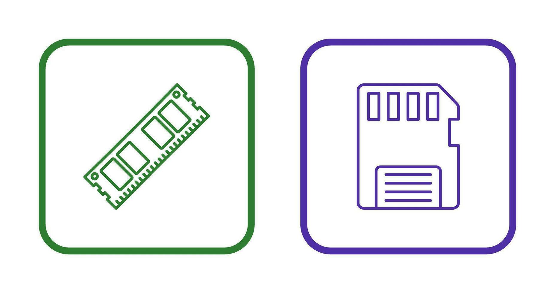 RAM y memoria tarjeta icono vector