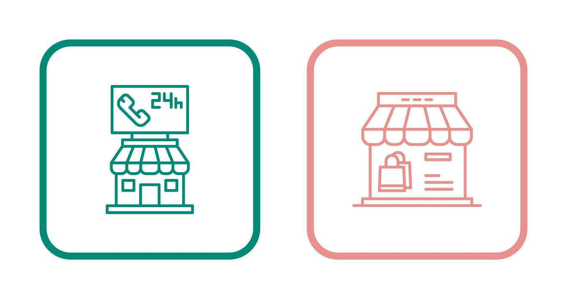 24 Hour and Store Icon vector