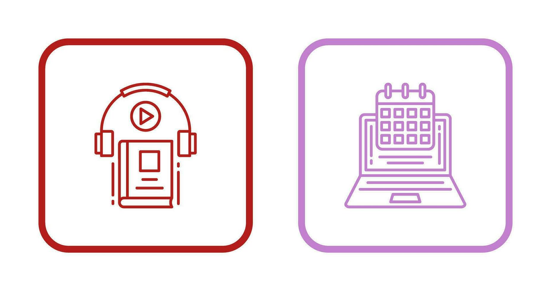 Timetable and Audio Book Icon vector