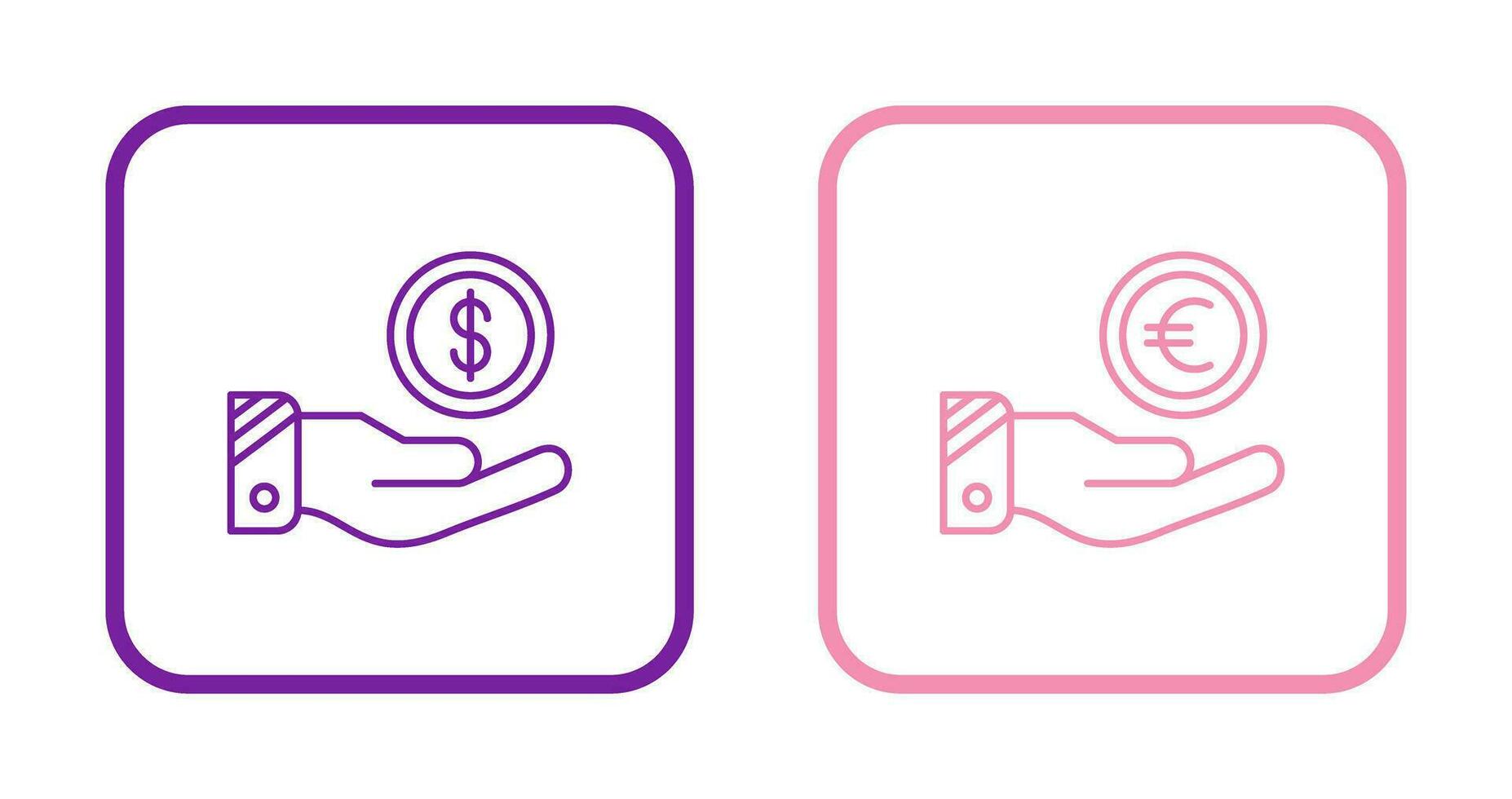 Dollar and Euro Icon vector