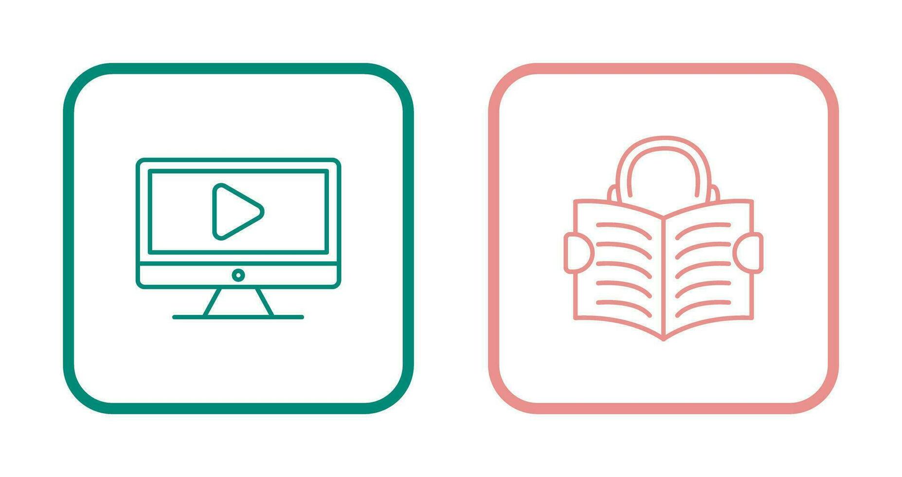 Video Lesson and Reading Icon vector