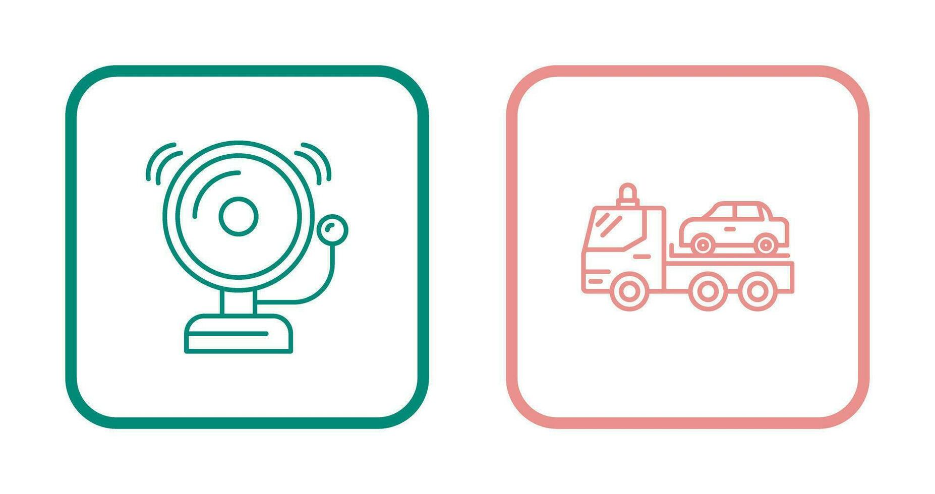 Fire Alarm and Tow Truck Icon vector