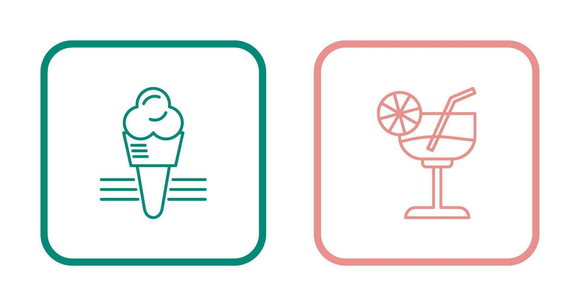 Ice Cream and Cocktail Icon vector