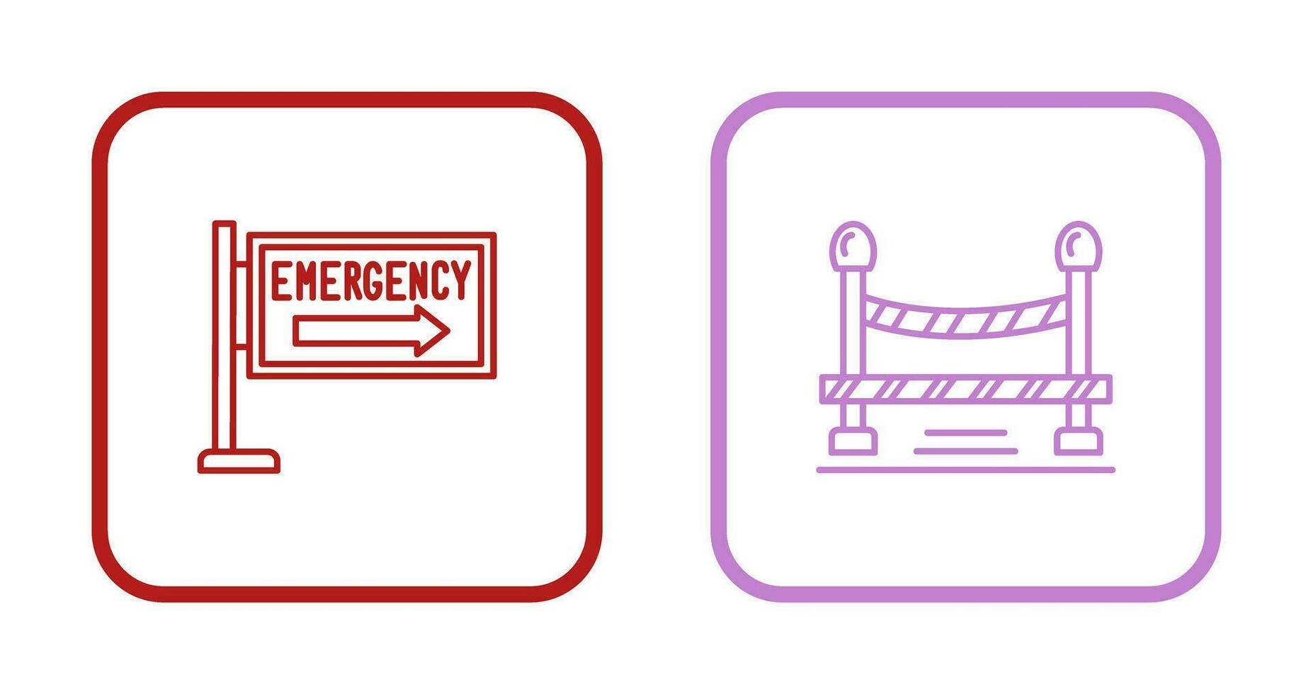 Emergency Sign and Do Not Cross Line, Icon vector