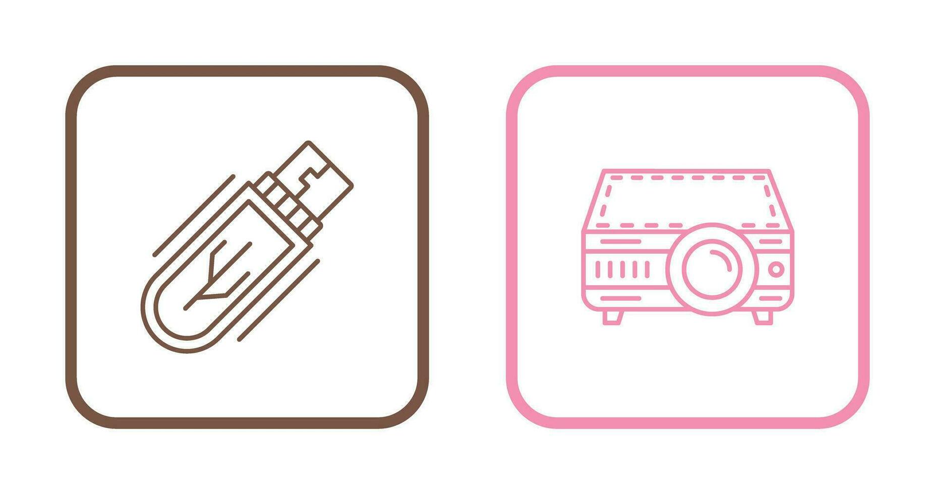 Usb Drive and Projector Icon vector