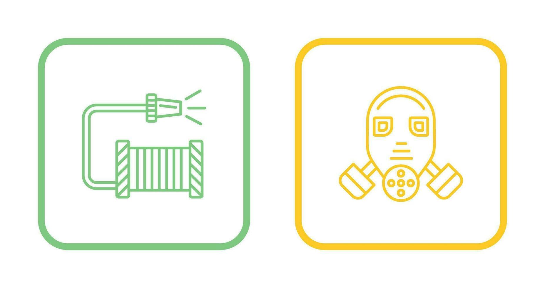 Water Hose and Gas Mask Icon vector