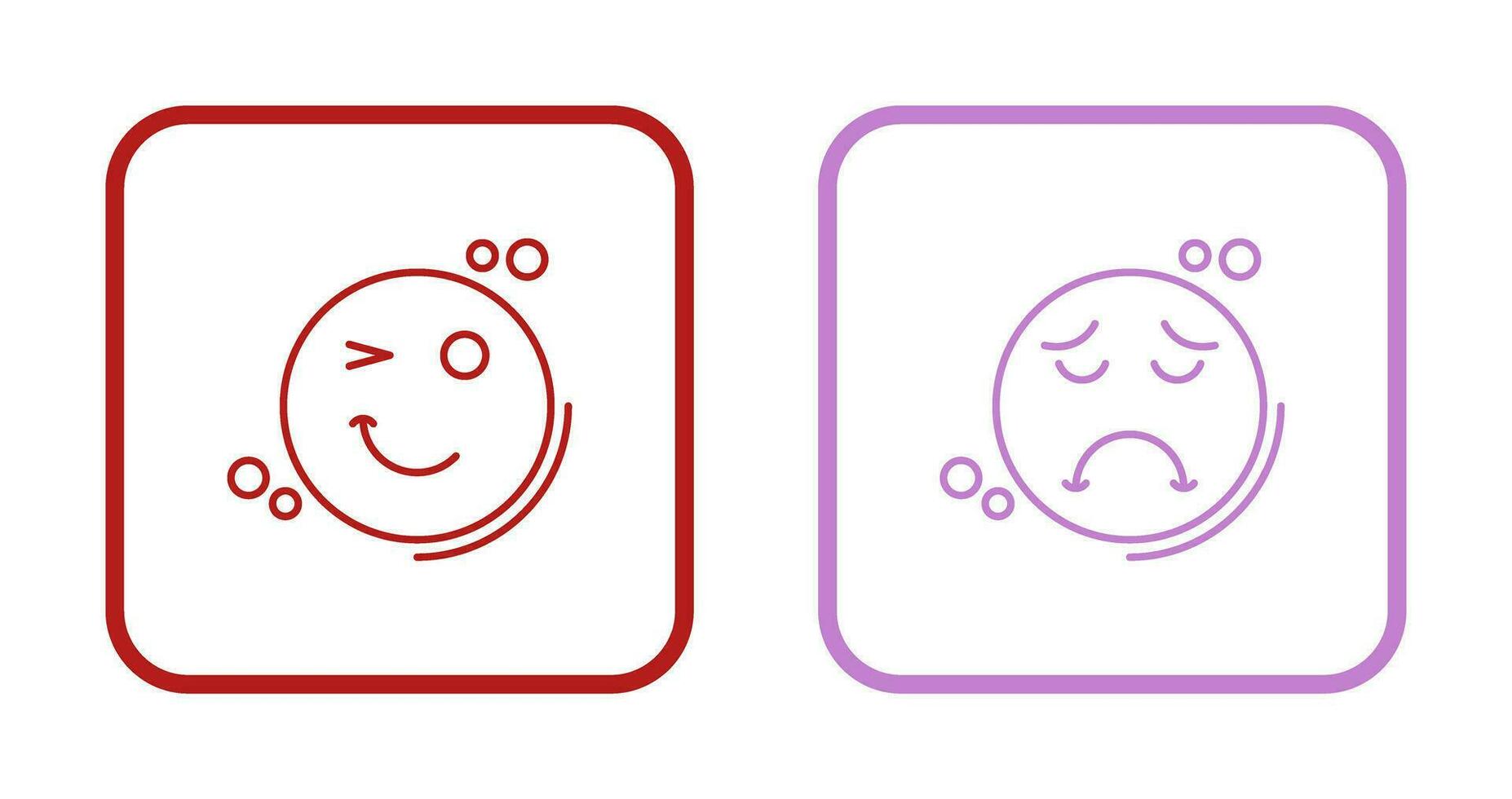 Wink and Sad Icon vector