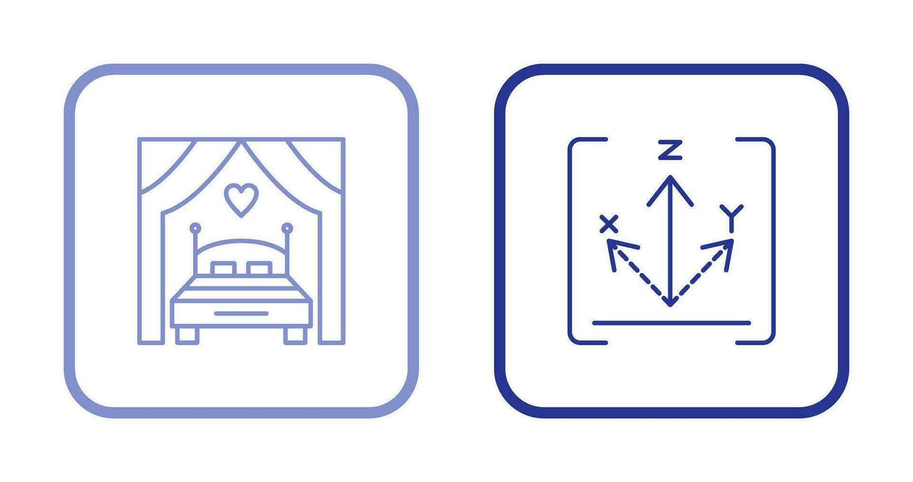 Bed and Axis Icon vector