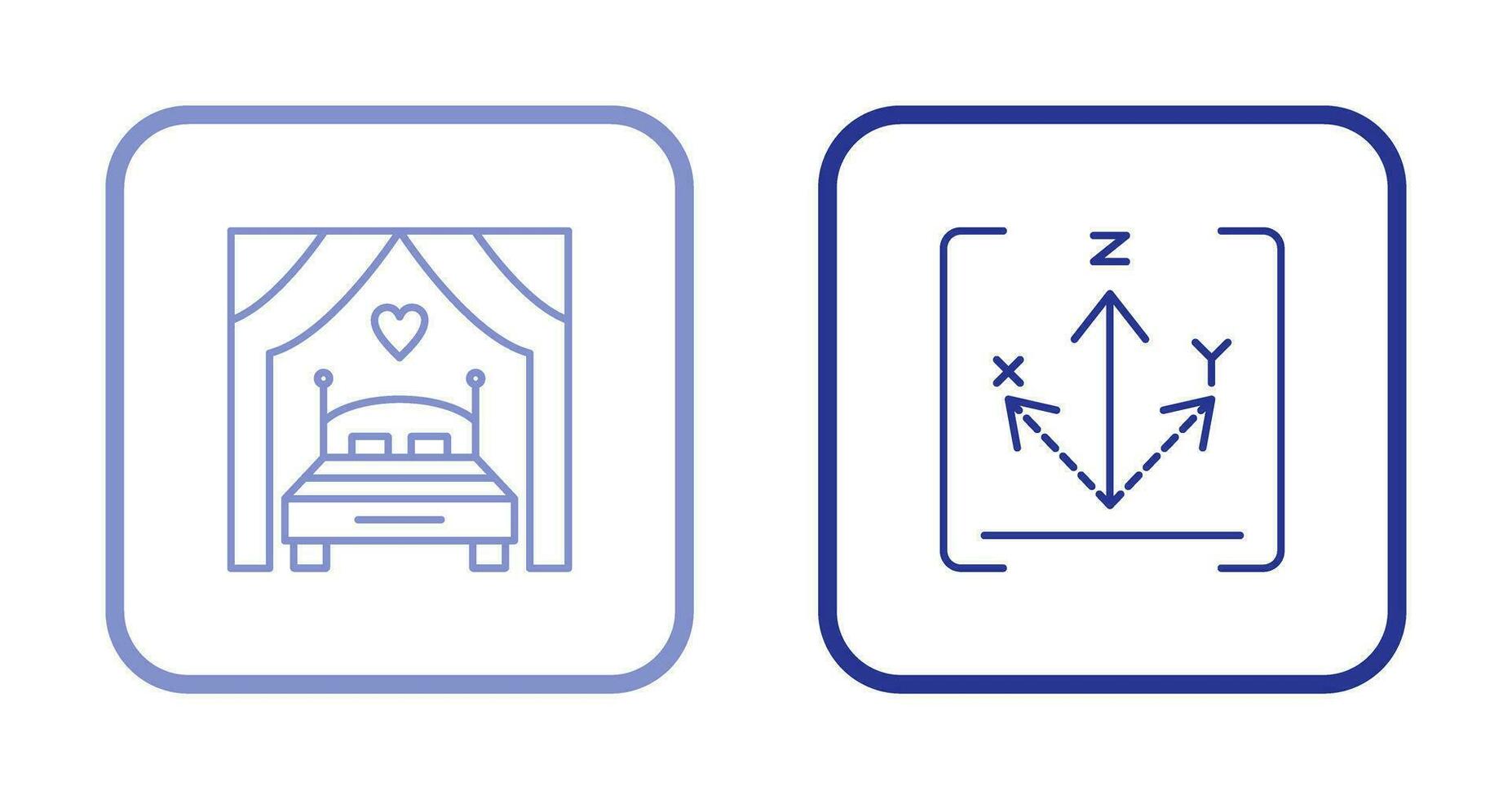 cama y eje icono vector