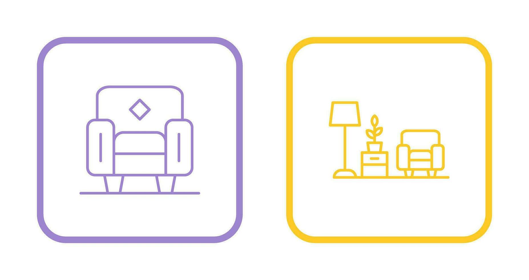 Armchair and Living Room Icon vector