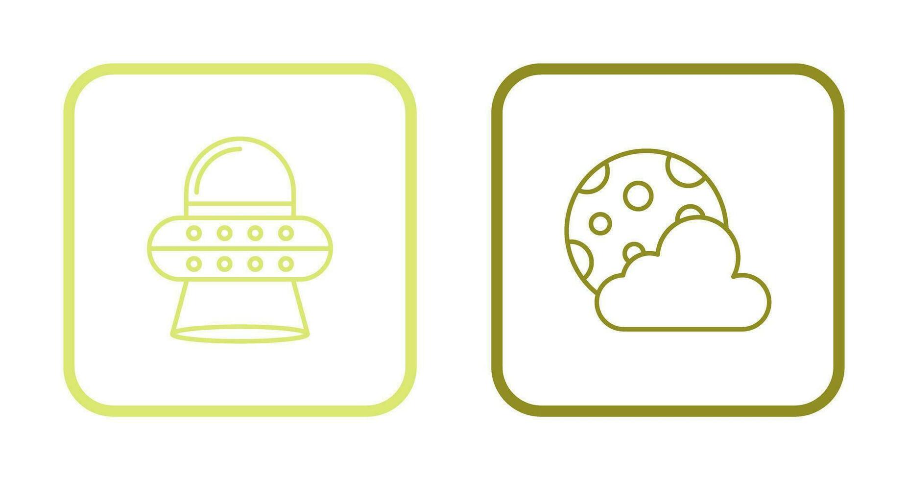 ufo and moon Icon vector