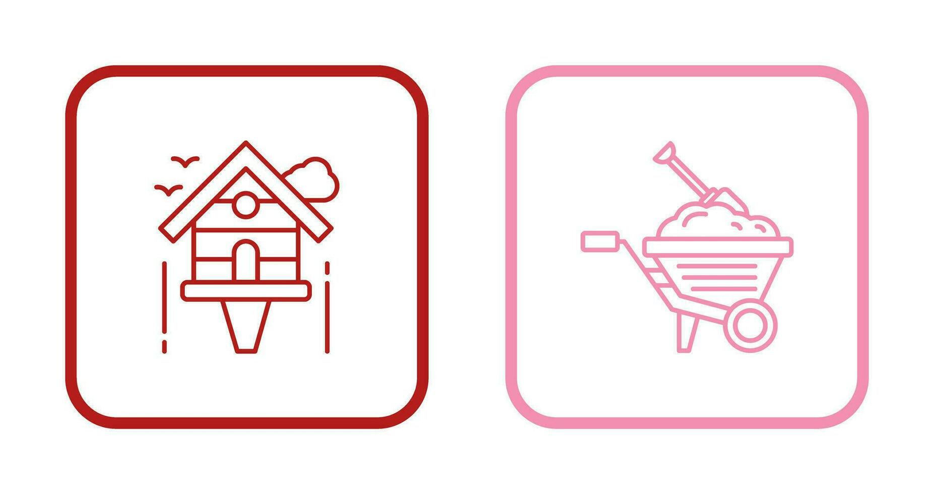 Diging and Birdhouse Icon vector