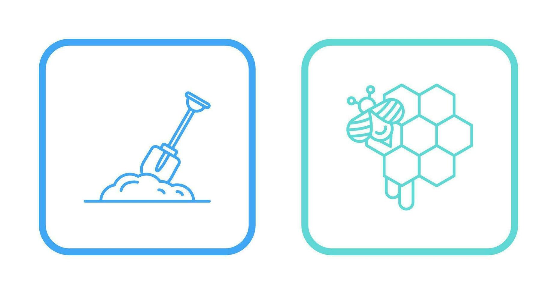 Digging and Honeycomb Icon vector