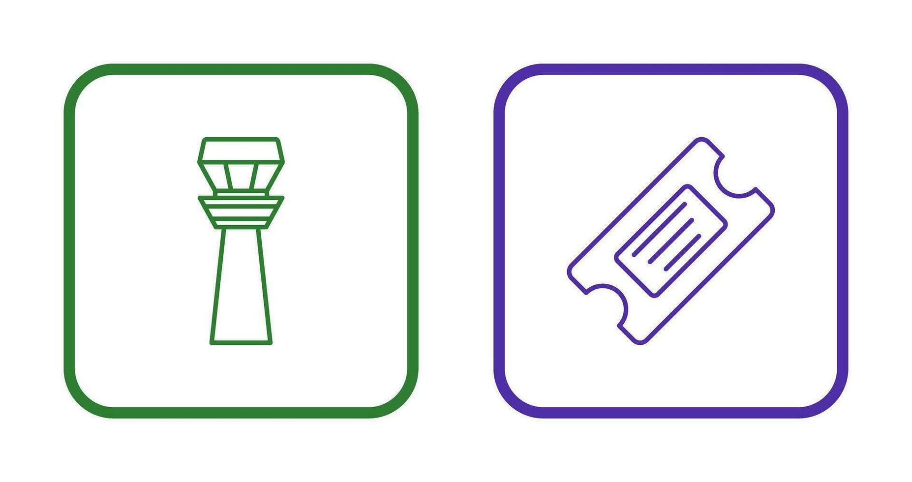 Control Tower and Ticket Icon vector