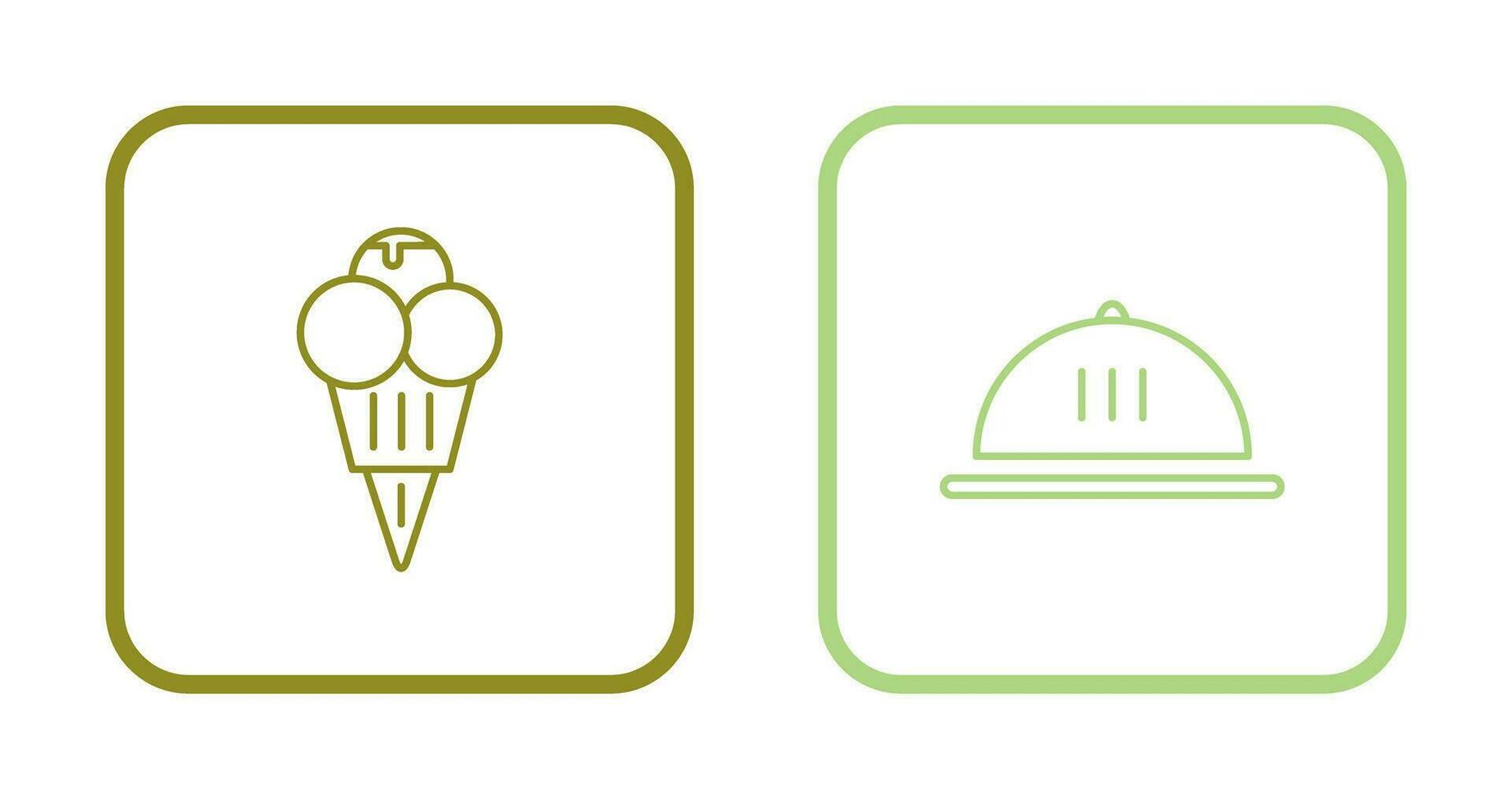 Ice cream and Dish Icon vector