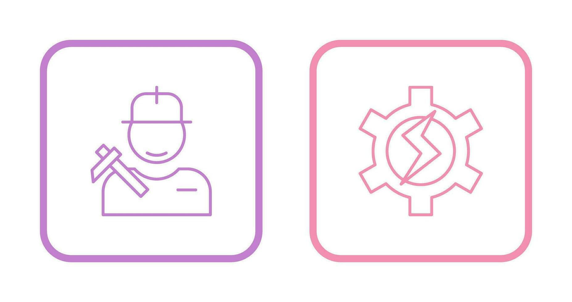 Worker and Setting Icon vector