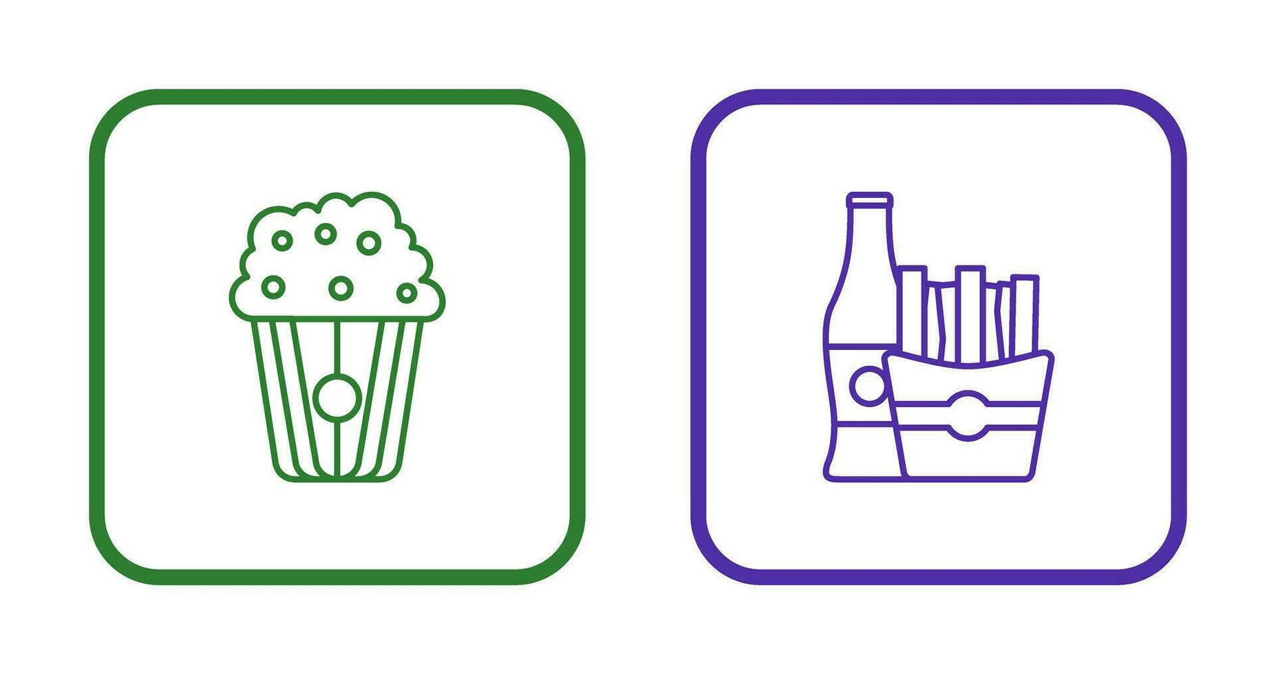 Pop corn and French  Icon vector