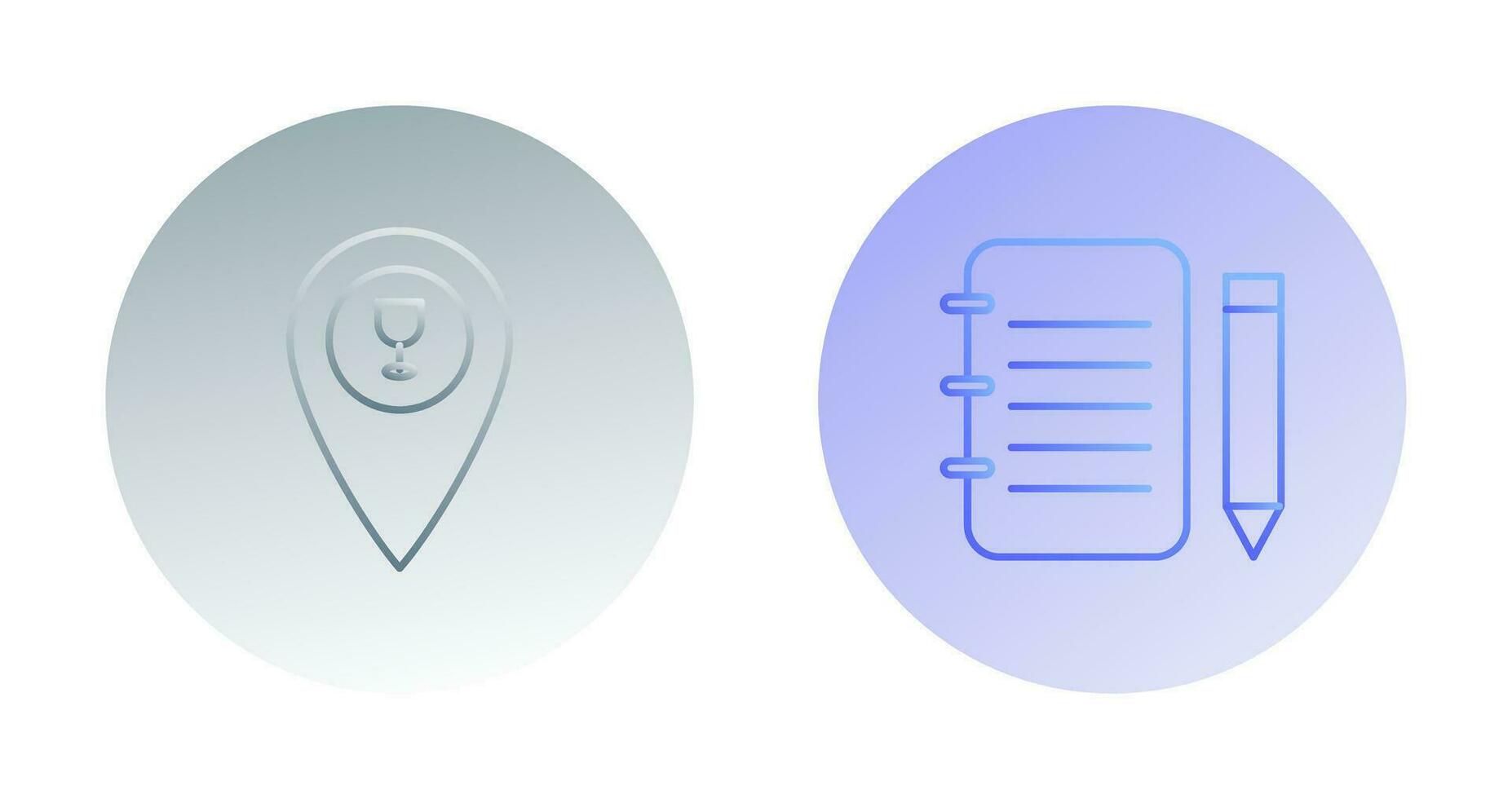 bar location and notepad Icon vector