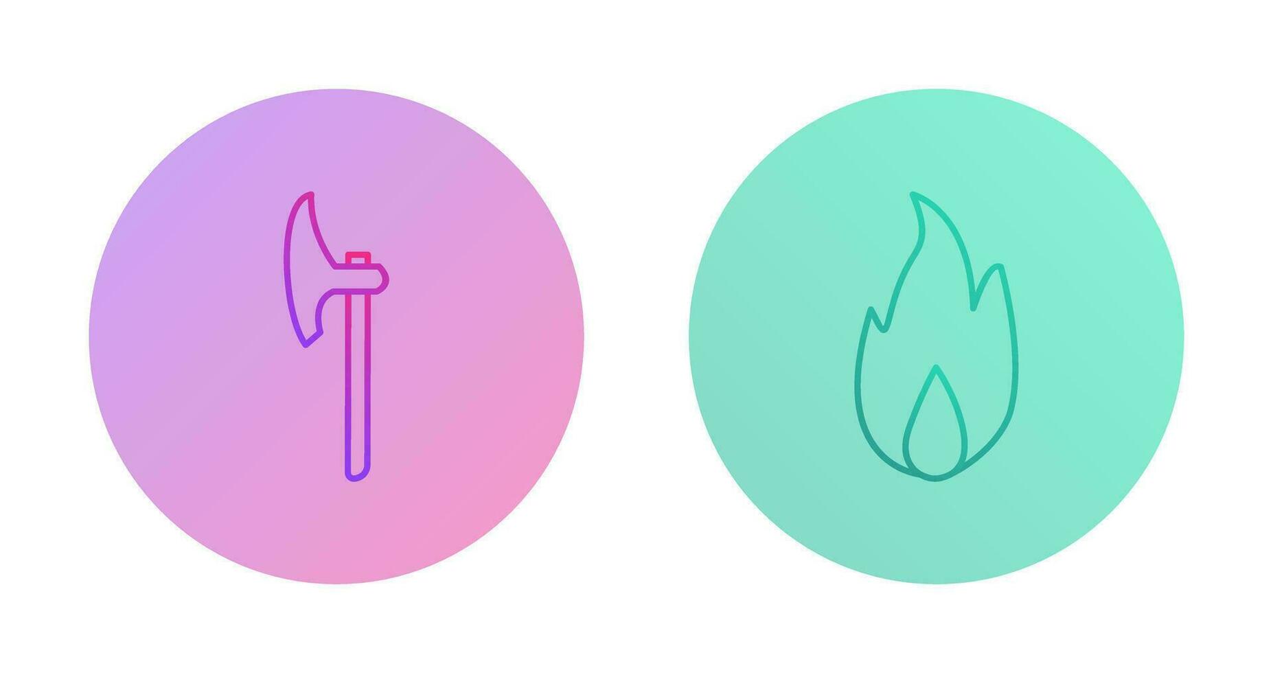 axe and fire  Icon vector