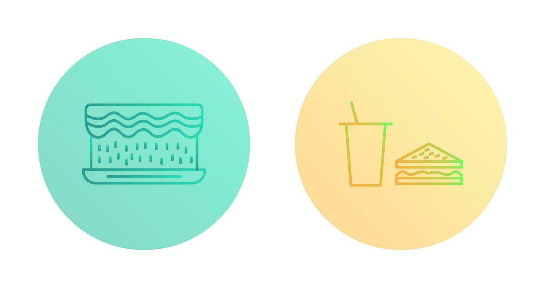cream cake and lunch bistro Icon vector