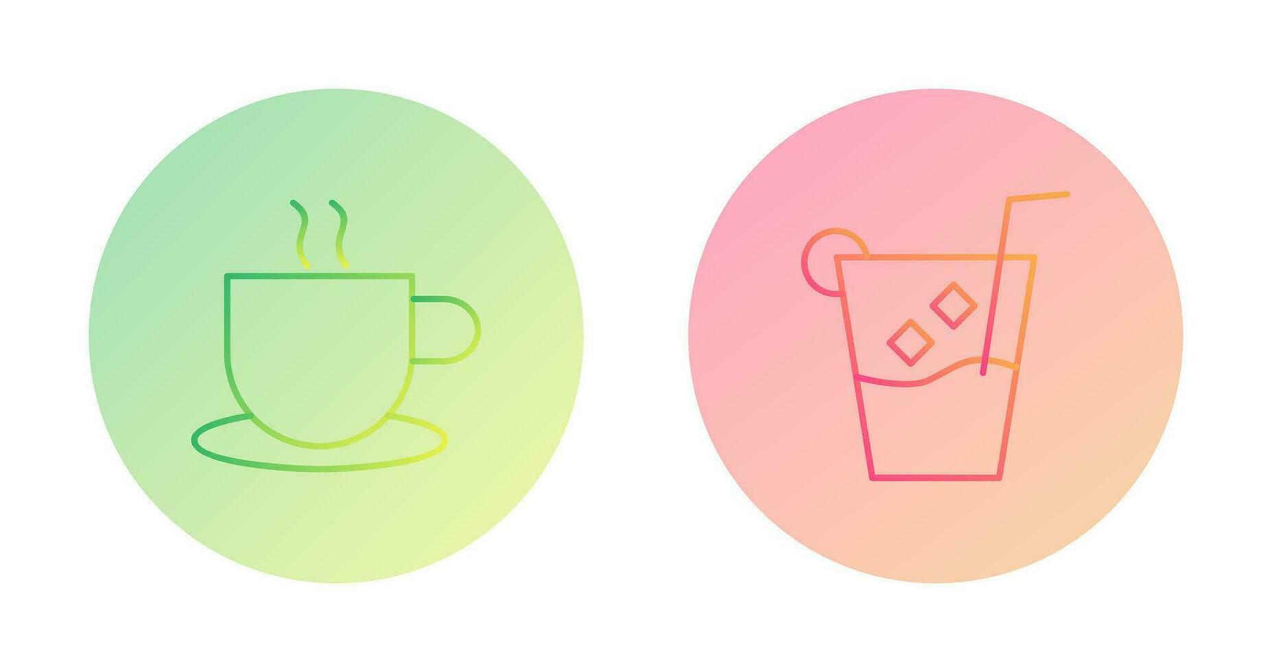 hot coffee and whiskey sour Icon vector