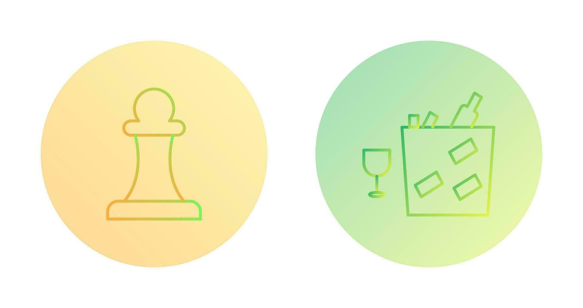 pawn and wine bottle in ice  Icon vector