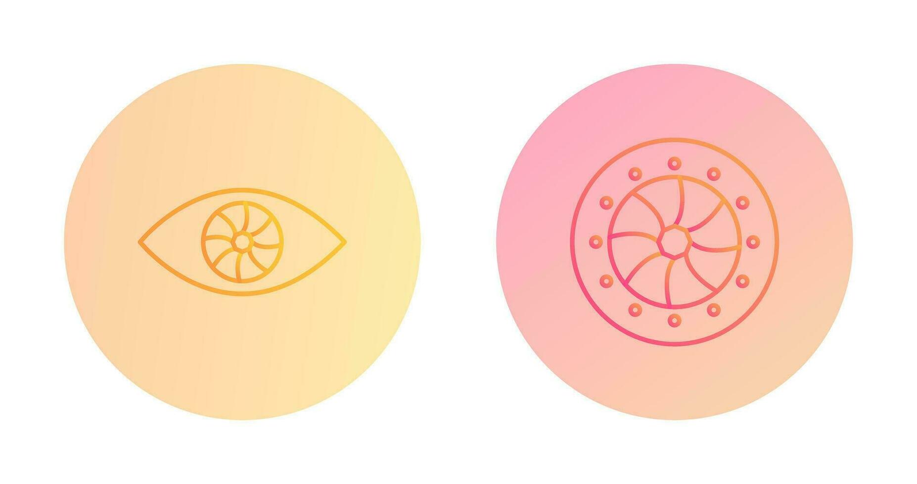 eye and optical diaphram Icon vector