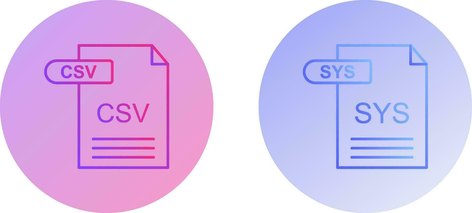 CSV and SYS Icon vector