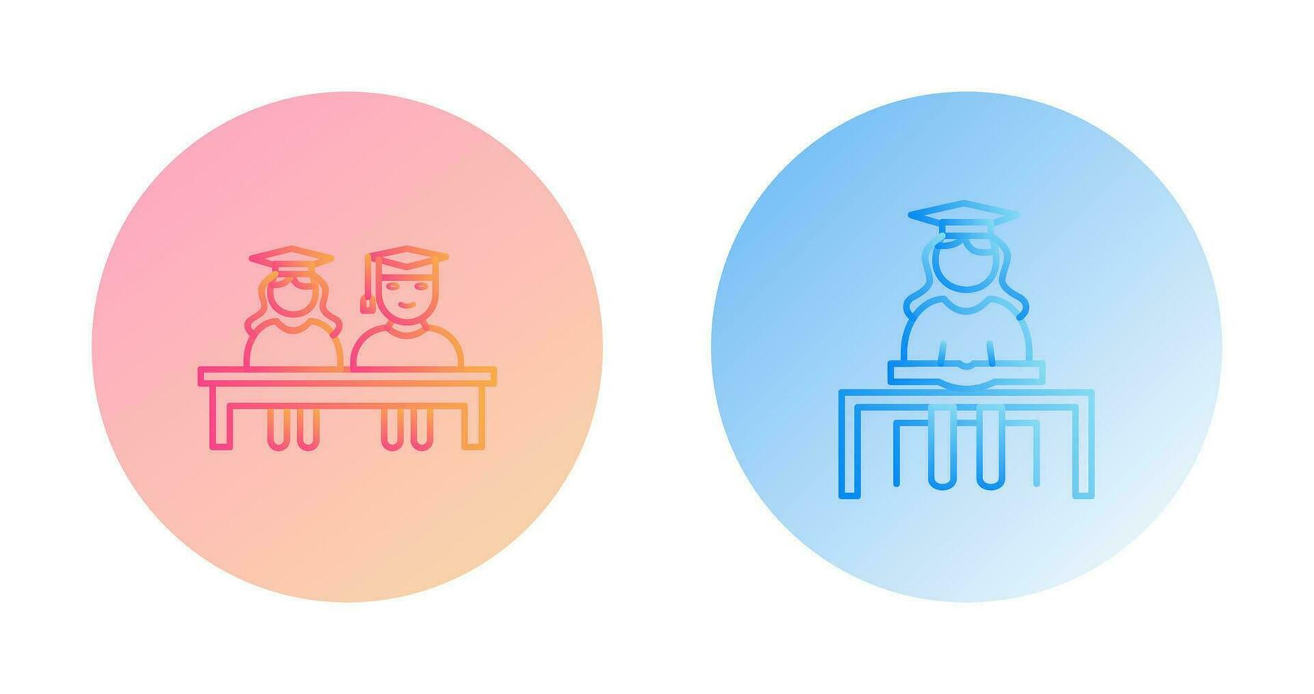 Students Sitting and Female Student Icon vector