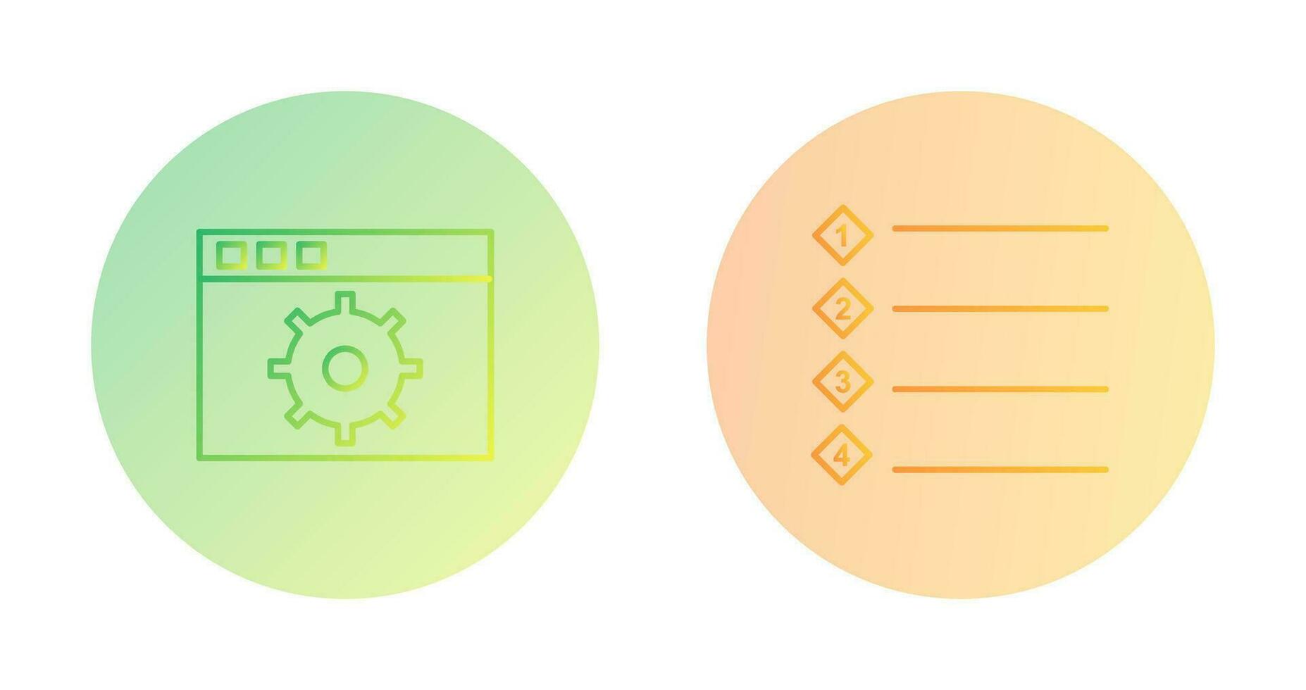settings and numbered lists Icon vector