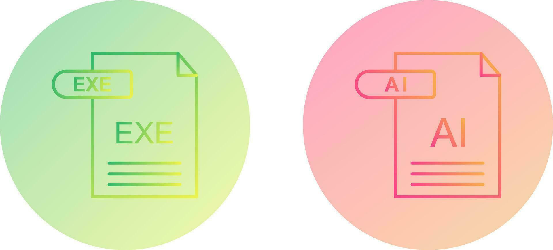 AI and EXE Icon vector