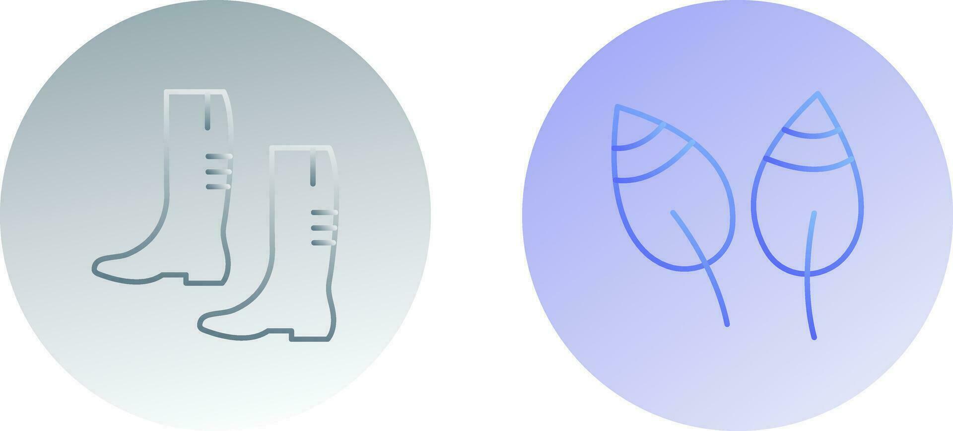 Gardening Boots and Leaves Icon vector